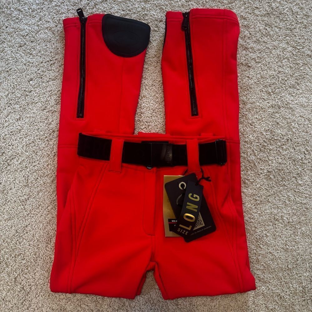 Goldbergh Pippa Ski Pants Waterproof Red Flame Black NWT US 4 Long Snow Pants